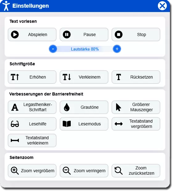 Screenreader Einstellungen